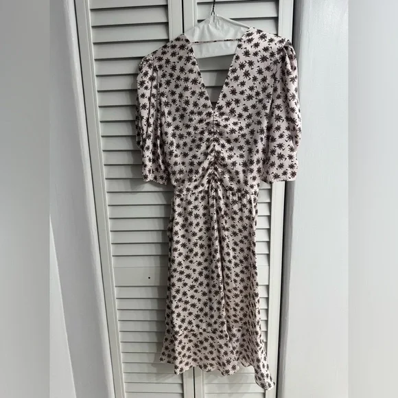 Maje Palm Tree Print Satin Dress - Picture 3 of 4